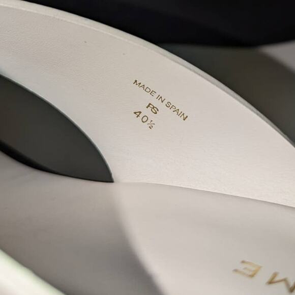 Frame Le Ocean Thong Platform Y2K Vibe White Black Leather Size 40.5 US 9.5 - Picture 10 of 13